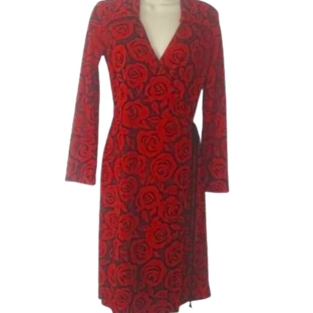Vintage Silvergate Rose Floral Wrap Dress